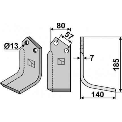 Фрезерный нож, правый