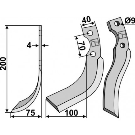 Фрезерный нож, левый