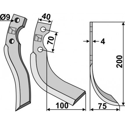 Фрезерный нож, правый
