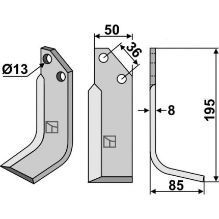 Фрезерный нож, правый