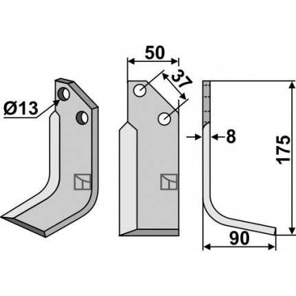 Фрезерный нож, правый