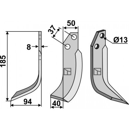 Фрезерный нож, левый