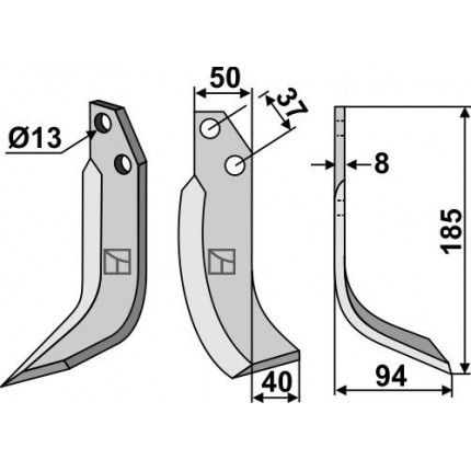 Фрезерный нож, правый
