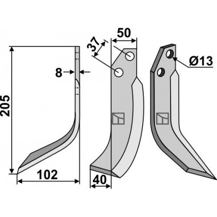 Фрезерный нож, левый