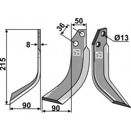 Фрезерный нож, левый