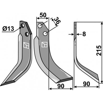 Фрезерный нож, правый