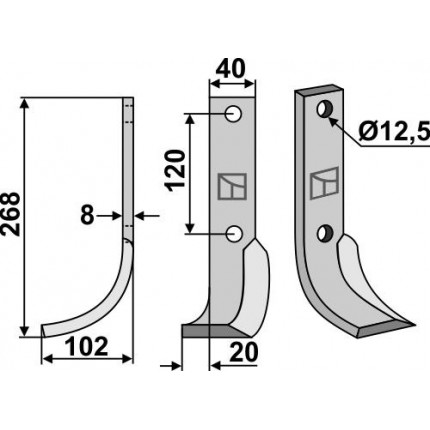 Фрезерный нож, левый