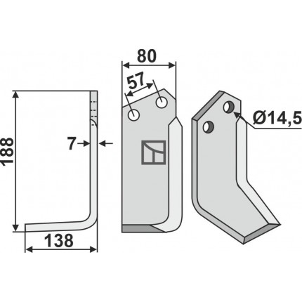 Фрезерный нож, левый