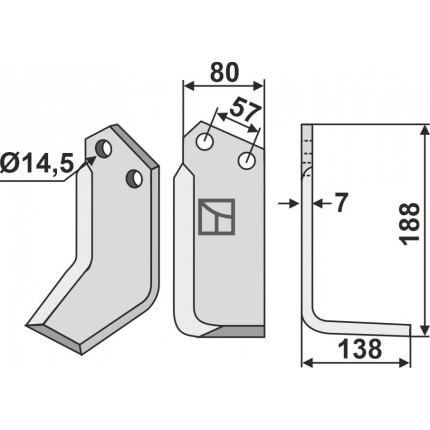 Фрезерный нож, правый