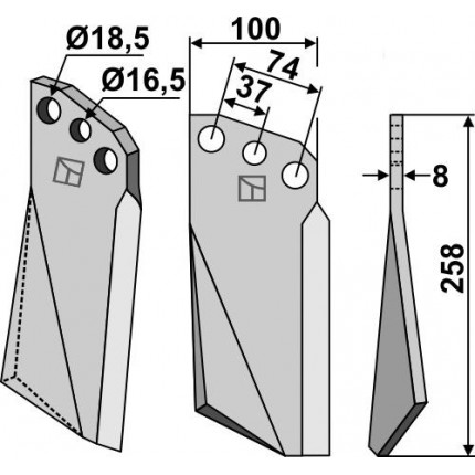 Ротационный зуб, правый