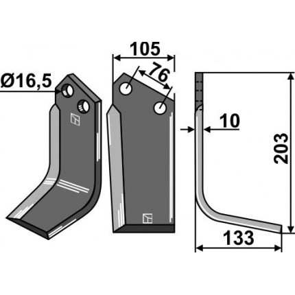 Фрезерный нож, правый