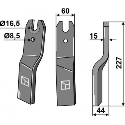 Ротационный зуб, правый