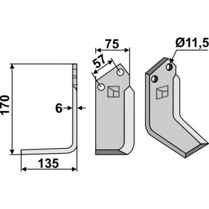 Фрезерный нож, левый