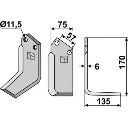 Фрезерный нож, правый