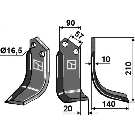 Фрезерный нож правый