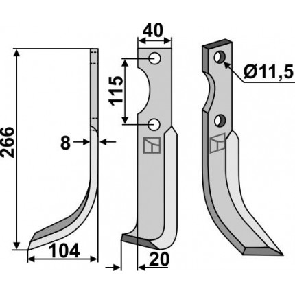 Фрезерный нож, левый