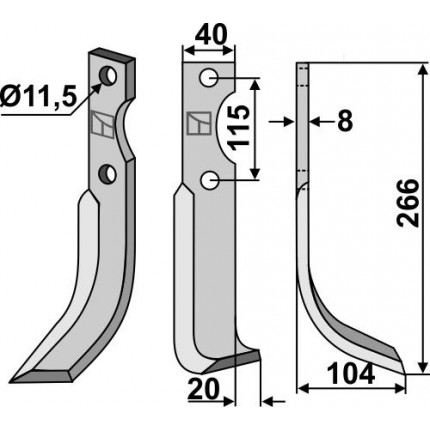 Фрезерный нож, правый