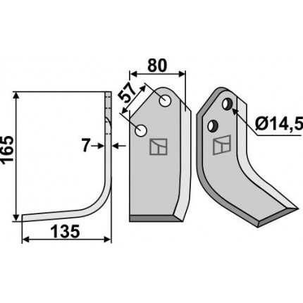 Фрезерный нож, левый