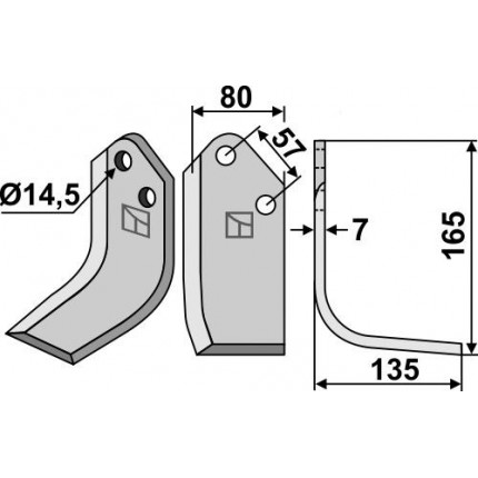 Фрезерный нож, правый