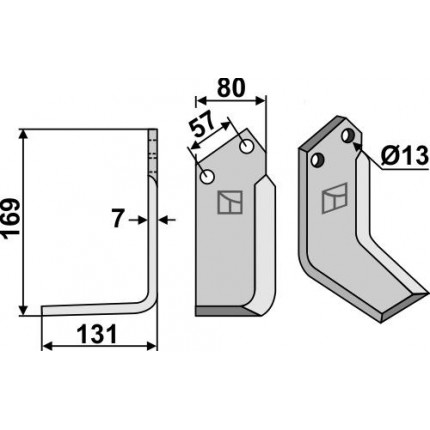 Фрезерный нож, левый