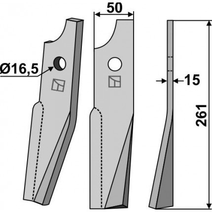 Ротационный зуб, правый