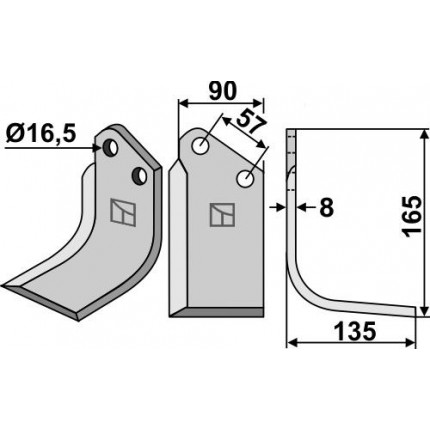 Фрезерный нож, правый