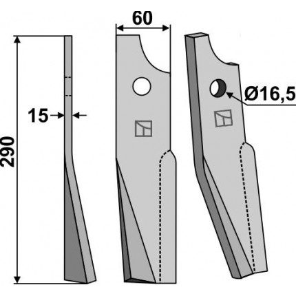 Ротационный зуб, левый
