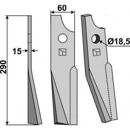Ротационный зуб, левый