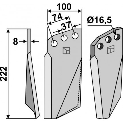 Ротационный зуб, левый