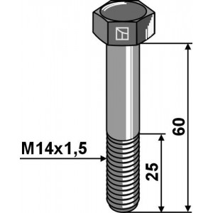 Шестигранный болт с тонкой резьбой - M14x1,5 - 12.9