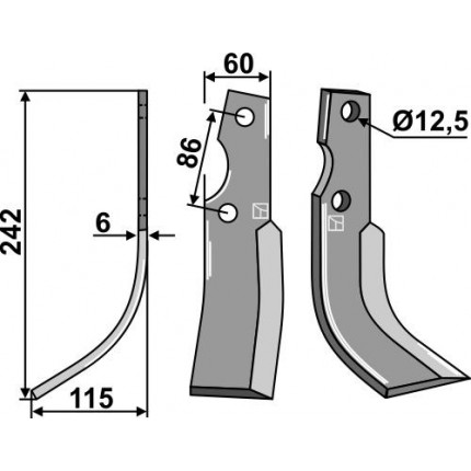 Фрезерный нож, левый