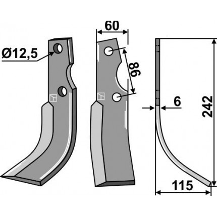 Фрезерный нож, правый