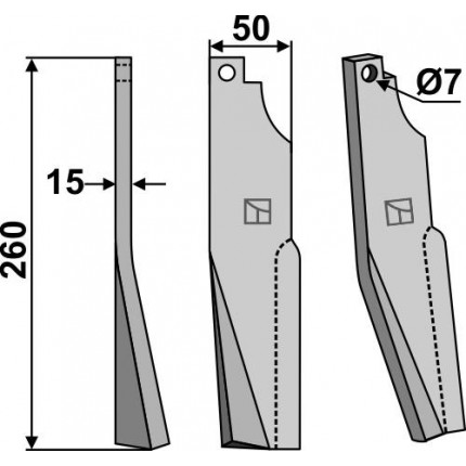 Ротационный зуб, левый