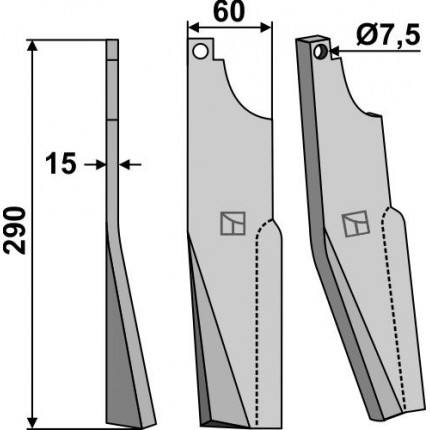 Ротационный зуб, левый