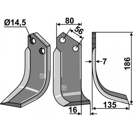 Фрезерный нож, правый