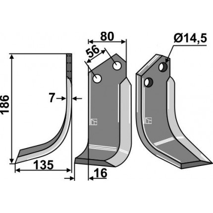 Фрезерный нож, левый