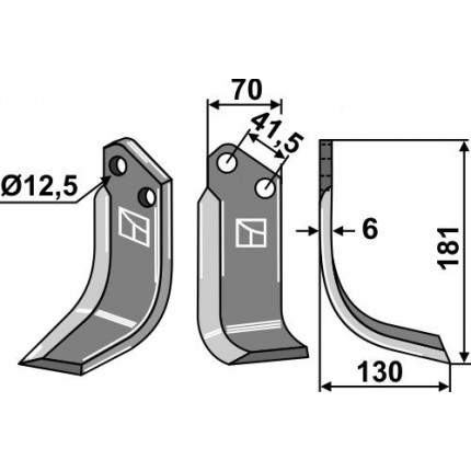 Фрезерный нож, правый