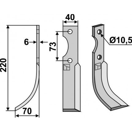 Фрезерный нож, левый