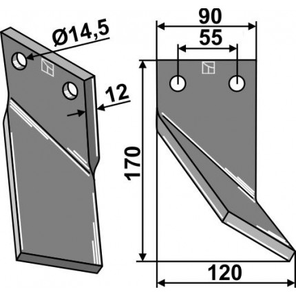 Ротационный зуб, правый