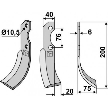 Фрезерный нож, правый