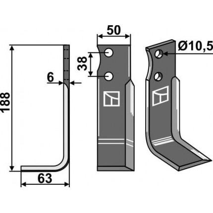 Фрезерный нож, левый