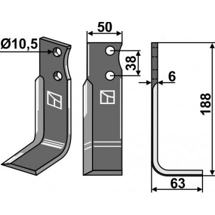 Фрезерный нож, правый
