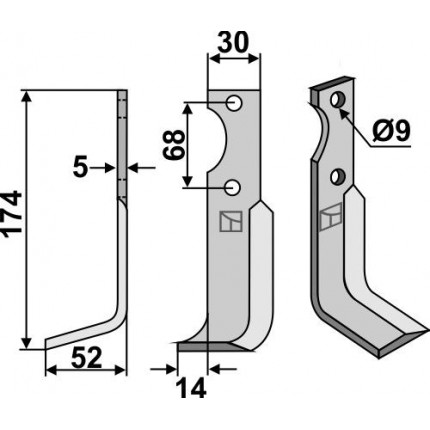 Фрезерный нож, левый
