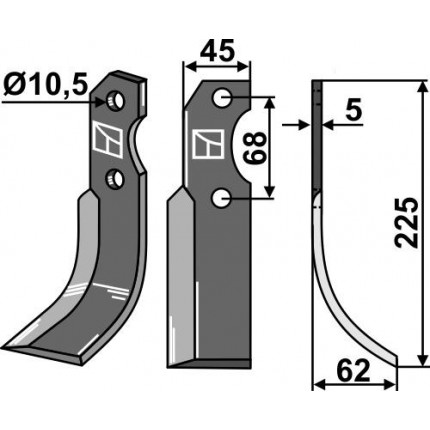 Фрезерный нож, правый