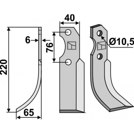 Фрезерный нож, левый
