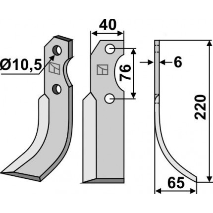 Фрезерный нож, правый