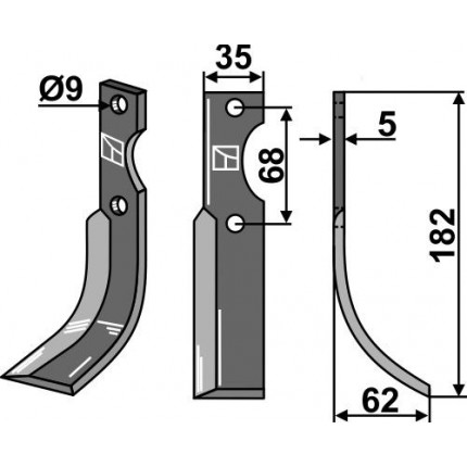 Фрезерный нож, правый