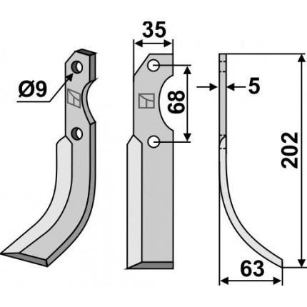 Фрезерный нож, правый