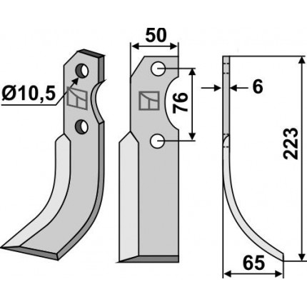Фрезерный нож, правый