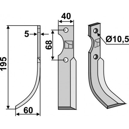 Фрезерный нож, левый